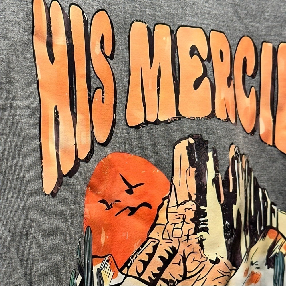 Christian Faith Crew Neck Sweater Bible Verse Desert Orange Dark Gray NWT - Picture 9 of 15